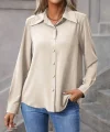 Kadın Uzun Kollu Yakalı önden Düğmeli Aerobin Gömlek