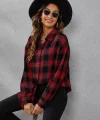 Kadın Uzun Kollu Yakalı önden Düğmeli Dokuma Gömlek