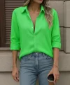 Kadın Uzun Kollu Yakalı önden Düğmeli Gömlek