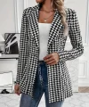 Kadın Uzun Kollu Yakalı önden Düğmeli Kazayağı Dokuma Ceket