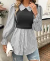 Kadın Uzun Kollu Yakalı önden Düğmeli Ottoman Bluz