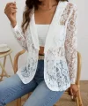 Kadın Uzun Kollu Yakalı önü Açık Dantelli Ceket