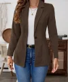 Kadın Uzun Kollu Yakalı Tek Düğmeli Süet Ceket