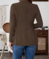 Kadın Uzun Kollu Yakalı Tek Düğmeli Süet Ceket