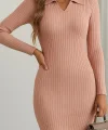 Kadın Uzun Kollu Yakalı Triko Elbise