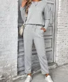 Kadın Uzun Kollu Yanları Nervurlu Viskon Iki Iplik Ve Pantolon Ikili Takım