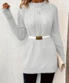 Kadın Uzun Kollu Yarı Balıkçı Yaka Triko Bluz