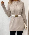 Kadın Uzun Kollu Yarı Balıkçı Yaka Triko Bluz