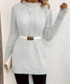 Kadın Uzun Kollu Yarı Balıkçı Yaka Triko Bluz
