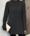 Kadın Uzun Kollu Yarı Balıkçı Yaka Triko Bluz
