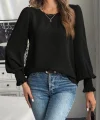 Kadın Uzun Kollu Yuvarlak Yaka Aerobin Bluz