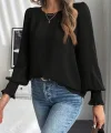 Kadın Uzun Kollu Yuvarlak Yaka Aerobin Bluz