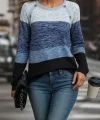 Kadın Uzun Kollu Yuvarlak Yaka Baskılı Düğme Detay Süprem Bluz