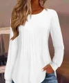 Kadın Uzun Kollu Yuvarlak Yaka Nervürlü Bluz