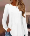 Kadın Uzun Kollu Yuvarlak Yaka Nervürlü Bluz