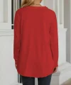 Kadın Uzun Kollu Yuvarlak Yaka Salaş Iki Iplik Bluz