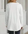 Kadın Uzun Kollu Yuvarlak Yaka Salaş Iki Iplik Bluz
