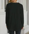 Kadın Uzun Kollu Yuvarlak Yaka Salaş Iki Iplik Bluz