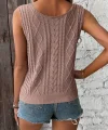 Kadın V Yaka örme Detay Triko Kolsuz Bluz