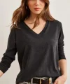 Kadın V Yaka Triko Bluz