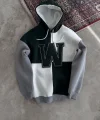 Kadın W Nakış İşlemeli Kapüşonlu Sweatshirt - Haki