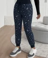 Kadın Yüksek Bel Bağcıklı Desenli Iki Iplik Pantolon