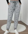 Kadın Yüksek Bel Bağcıklı Desenli Iki Iplik Pantolon