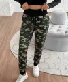 Kadın Yüksek Bel Bağcıklı Desenli Iki Iplik Pantolon