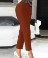 Kadın Yüksek Bel Beli Lastikli Cepsiz Ithal Krep Pantolon