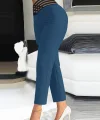 Kadın Yüksek Bel Beli Lastikli Cepsiz Ithal Krep Pantolon