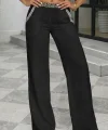 Kadın Yüksek Bel Beli Lastikli Genç Paçalı Ithal Krep Pantolon