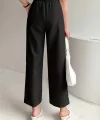 Kadın Yüksek Bel Cepli Atlas Pantolon