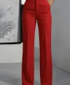 Kadın Yüksek Bel Cepli Ithal Krep Pantolon