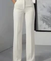 Kadın Yüksek Bel Cepli Ithal Krep Pantolon