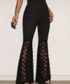 Kadın Yüksek Bel Dantel Detaylı Dalgıç Pantolon