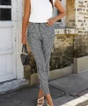 Kadın Yüksek Bel Desenli Dalgıç Pantolon