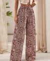 Kadın Yüksek Bel Etnik Desen Dokuma Viskon Salaş Pantolon