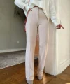 Kadın Yüksek Bel Full Likralı Krep Kumaş Pantolon