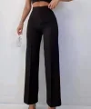 Kadın Yüksek Bel Geniş Paçalı Ithal Krep Pantolon