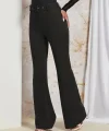 Kadın Yüksek Bel Kemerli Paçaya Doğru Genişleyen Ithal Krep Pantolon
