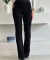 Kadın Yüksek Bel Lastik Kemerli çımalı Pantolon