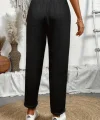 Kadın Yüksek Bel Lastikli Belde Bağcık Detaylı Aerobin Pantolon