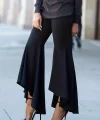 Kadın Yüksek Bel önden Arkaya Uzanan Volanlı Paçalı Janjan Krep Pantolon