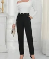 Kadın Yüksek Bel önden Düğmeli Ithal Krep Pantolon