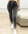 Kadın Yüksek Bel önden Düğmeli Jean Pantolon