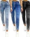 Kadın Yüksek Bel önden Düğmeli Jean Pantolon