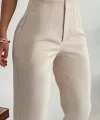 Kadın Yüksek Bel önden Fermuarlı Ithal Krep Pantolon