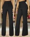 Kadın Yüksek Bel Paçaya Doğru Genişleyen Ithal Krep Pantolon