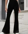 Kadın Yüksek Bel Paçaya Doğru Genişleyen Kadife Pantolon