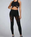 Kadın Yüksek Bel Tül Detaylı Spor Tayt